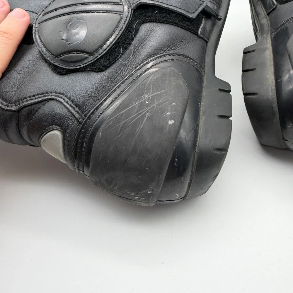 Sidi Motorcycle Boots Mens 8.5 Black Leather Racing Sport Bike Touring